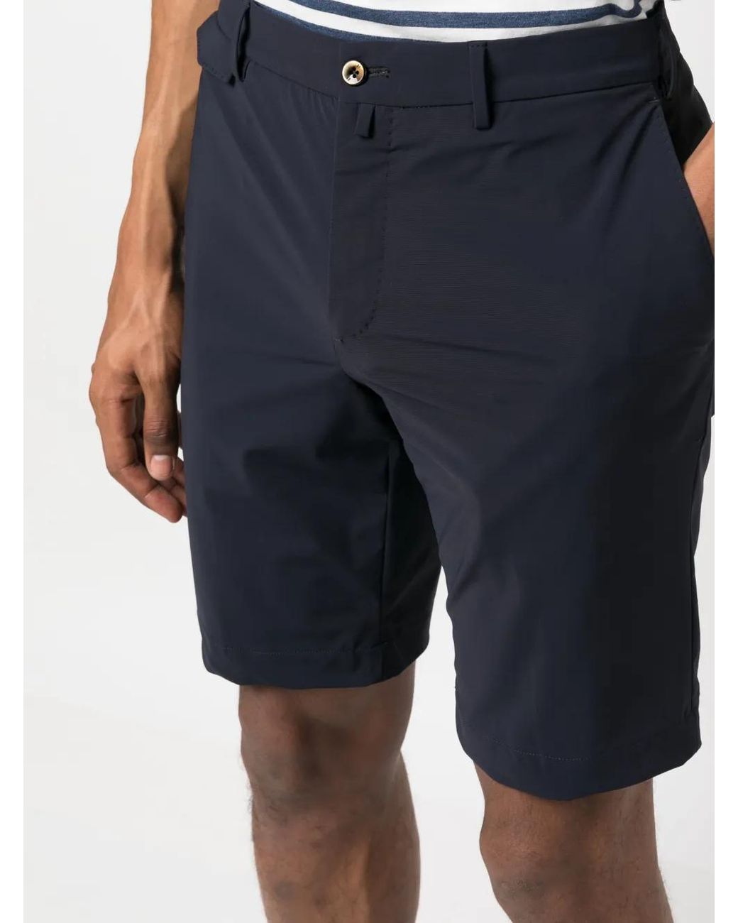 PT Torino Gray Slim-Cut Chino Shorts for men