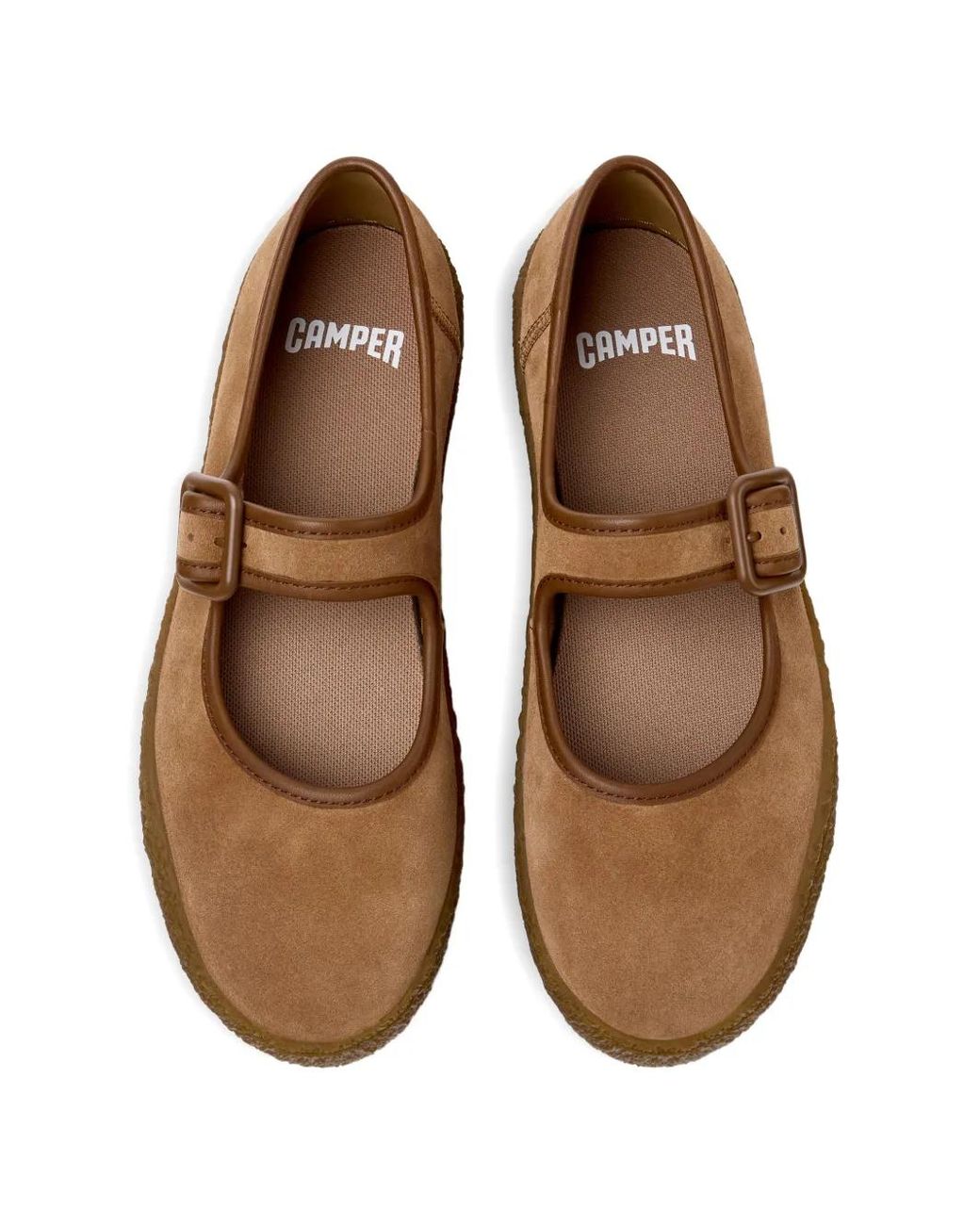 Camper Brown Peu Terreno Suede Ballet Flats