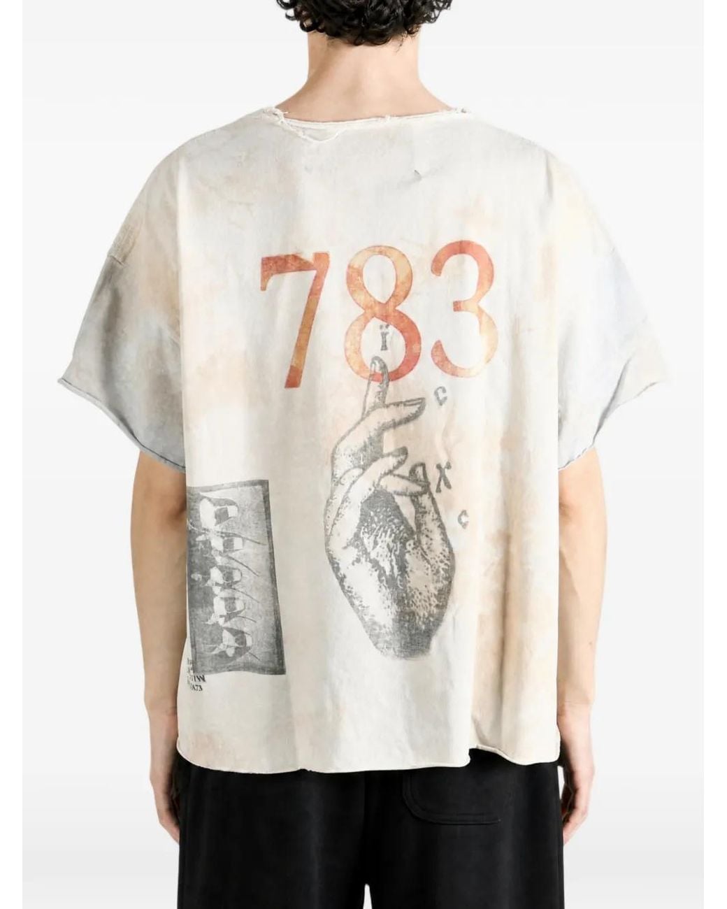 SAITOS White 783 Anchor Distressed T-Shirt