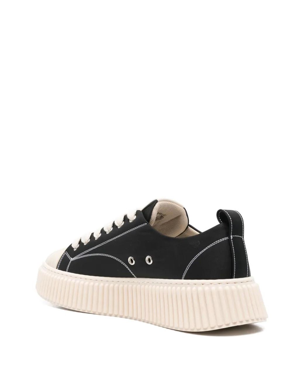 Rhun Black 2020 Trebleshell-Toe Contrast-Stitch Sneakers for men