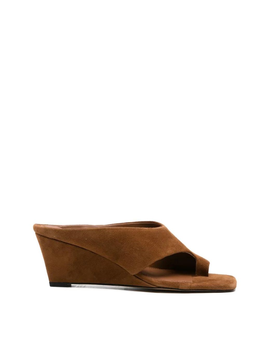 Sandro Brown Suede Wedge Sandals
