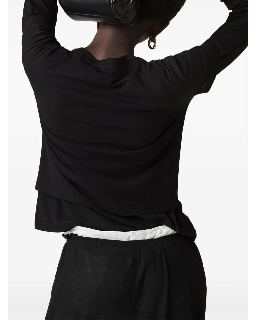 Miu Miu Black Logo-Patch Short-Sleeve T-Shirt