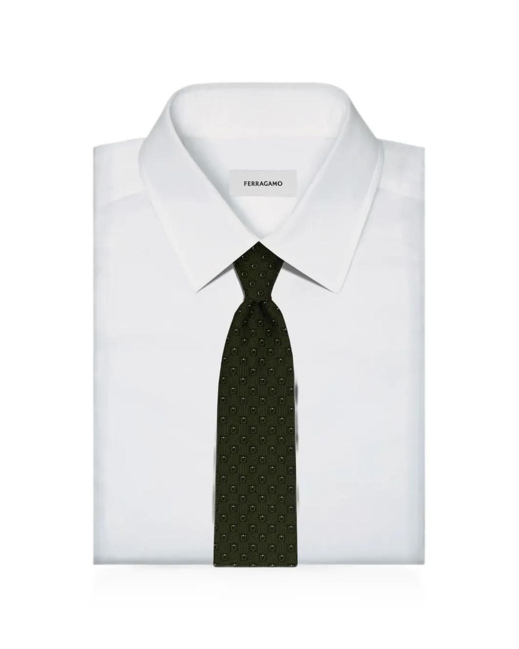 Ferragamo Green Gancini Jacquard Tie for men