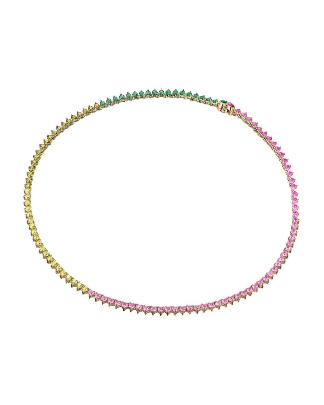 Anabela Chan White 18Kt Vermeil Petite Peony Eternity Heart Necklace
