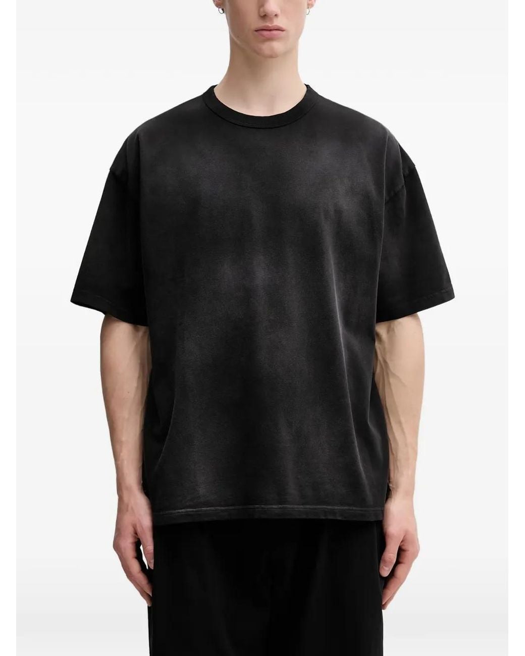Beams Plus Black Faded-Effect T-Shirt for men