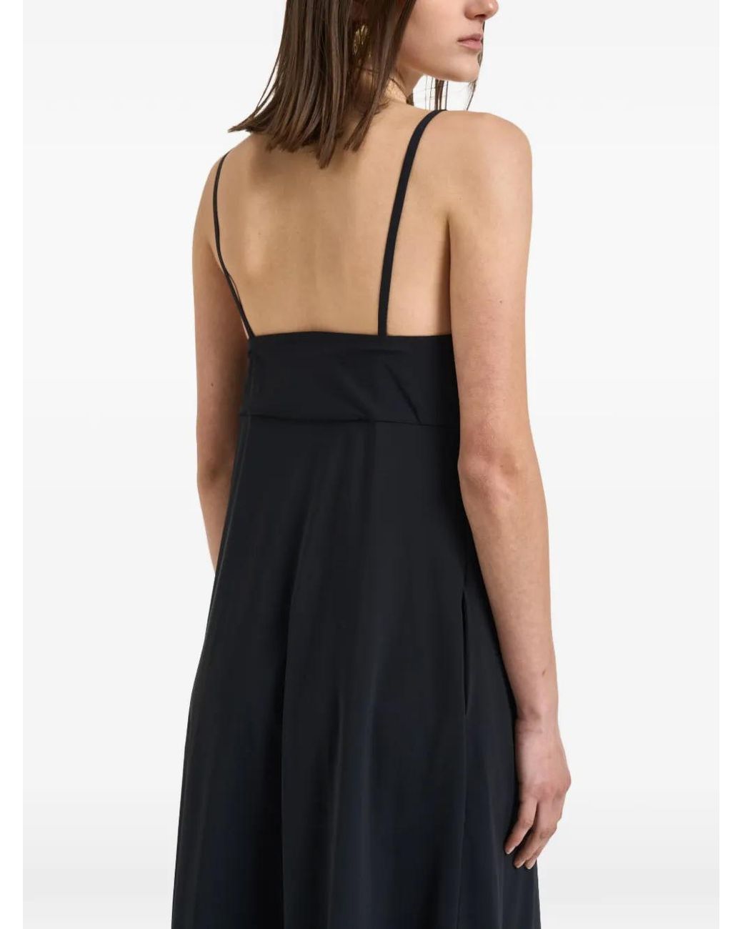 Rrd Black Spaghetti-Strap V-Neck Dress