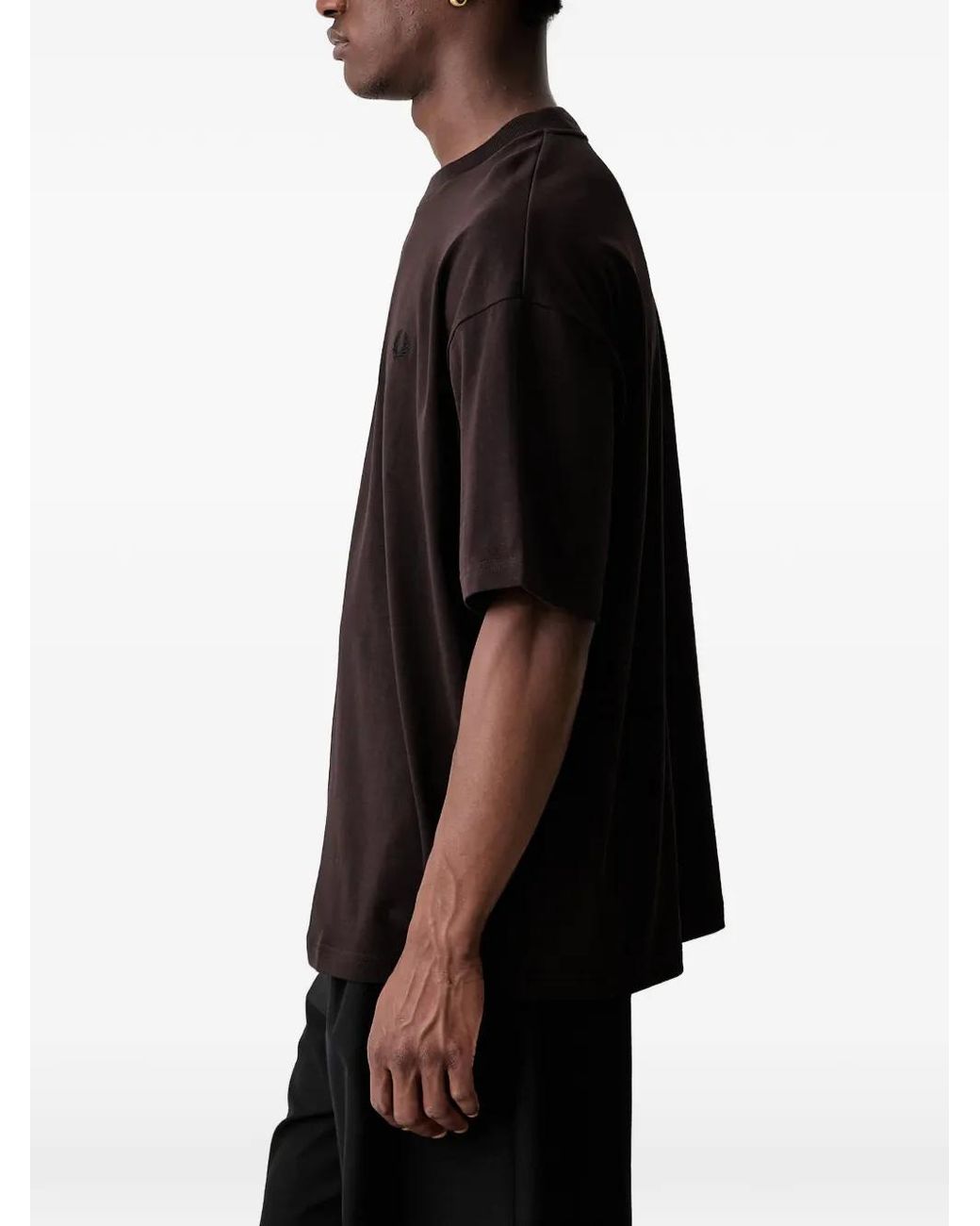 Fred Perry Black Oversized T-Shirt for men