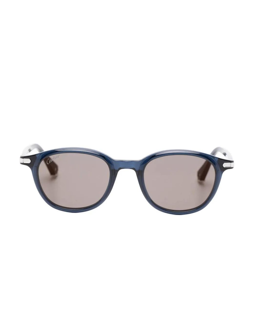 Cartier Gray Oval-Frame Sunglasses