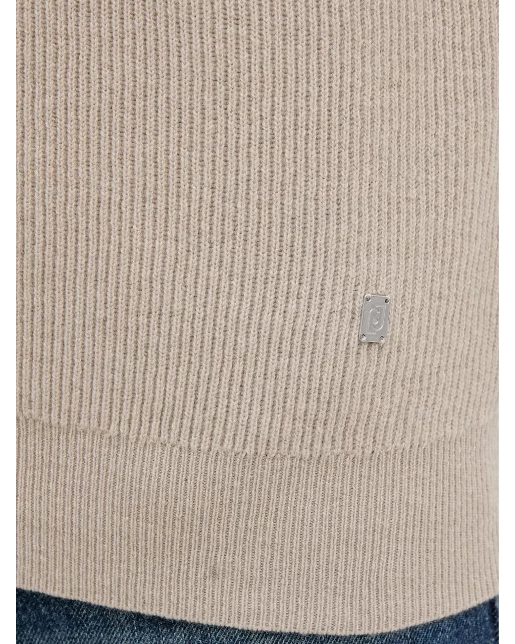 Liu Jo Gray Ribbed Sweater for men