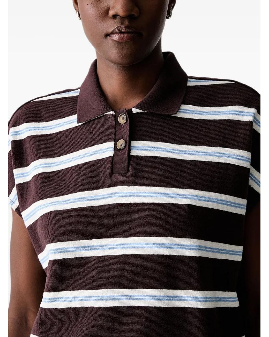 Marc O' Polo Blue Striped Short-Sleeve Polo Shirt
