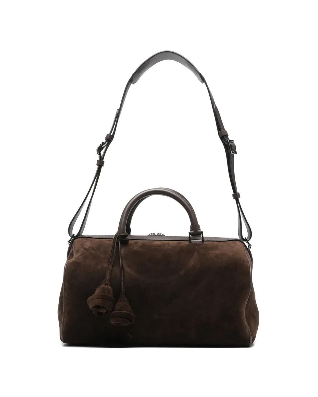 Magda Butrym Black Varsovia Suede-Finish Flower-Detail Tote Bag