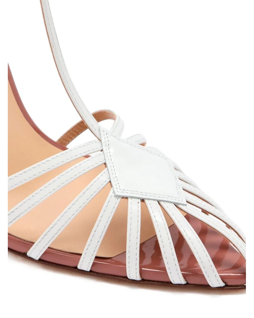 Francesco Russo Pink Cage-Strap T-Bar Heel Sandals