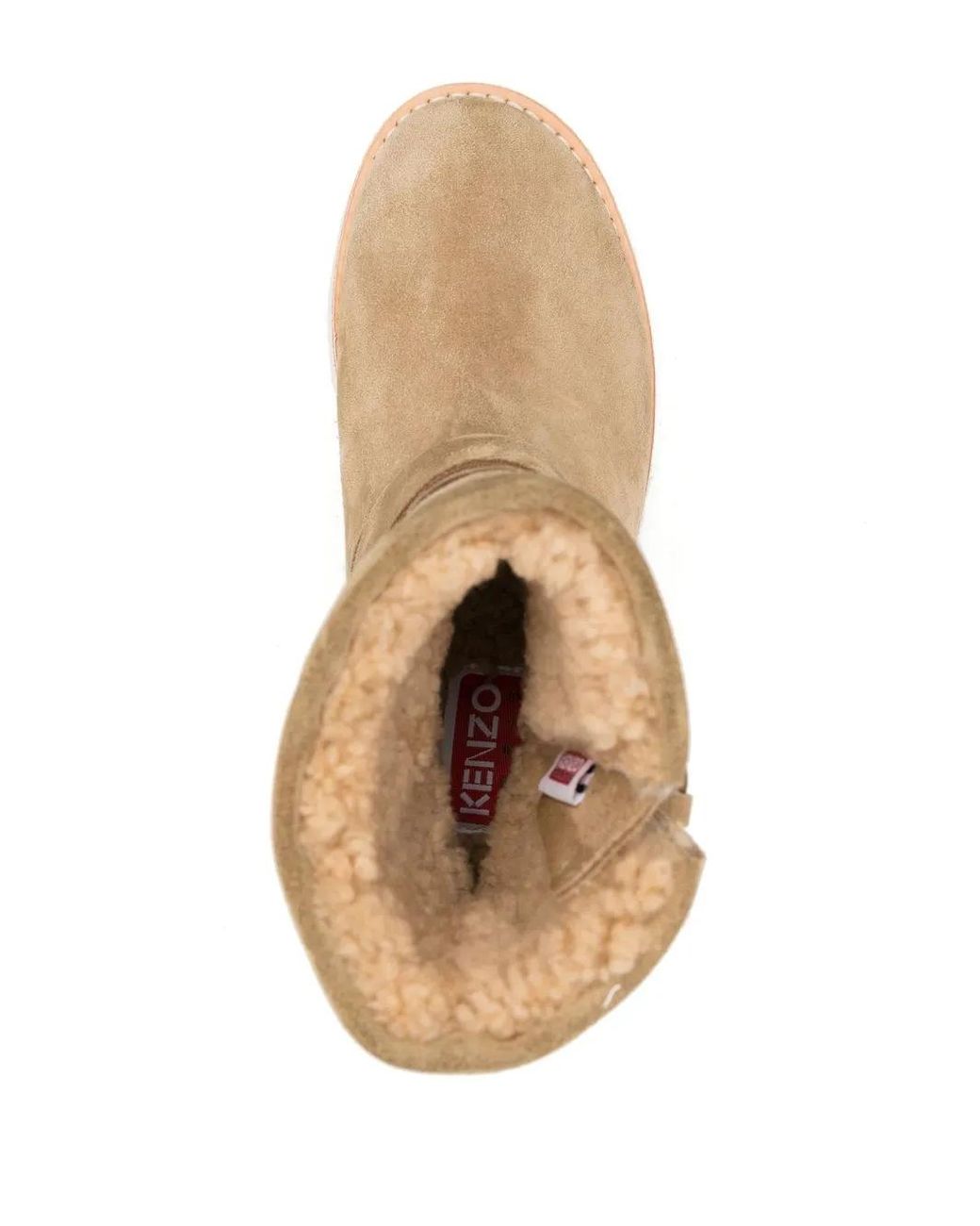 KENZO Natural Buckle-Detail Suede Boots
