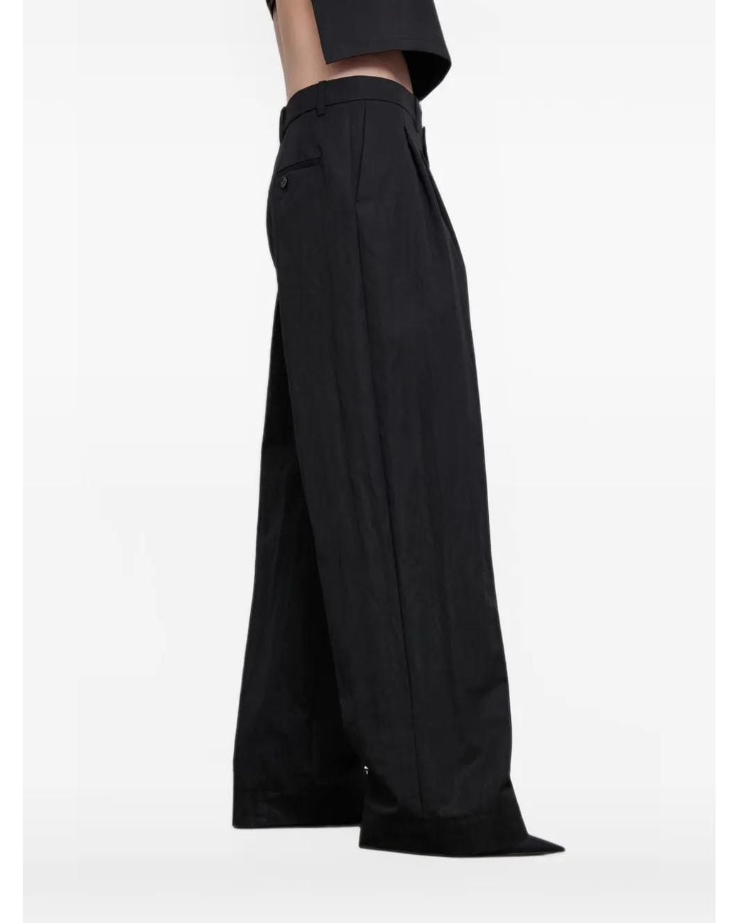 Wardrobe NYC Black Pleated Drill Trousers