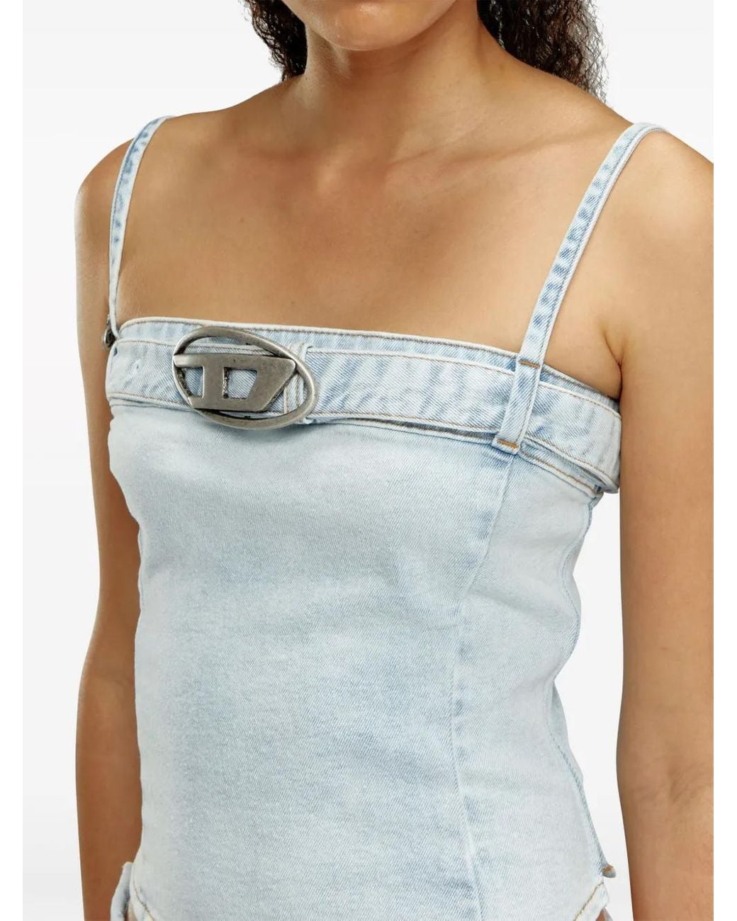 DIESEL White De-Lucy-S Jeans-Tanktop