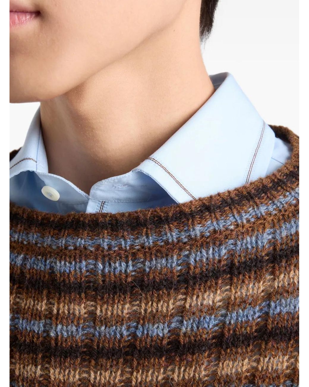 Prada Blue Chemise En Coton for men