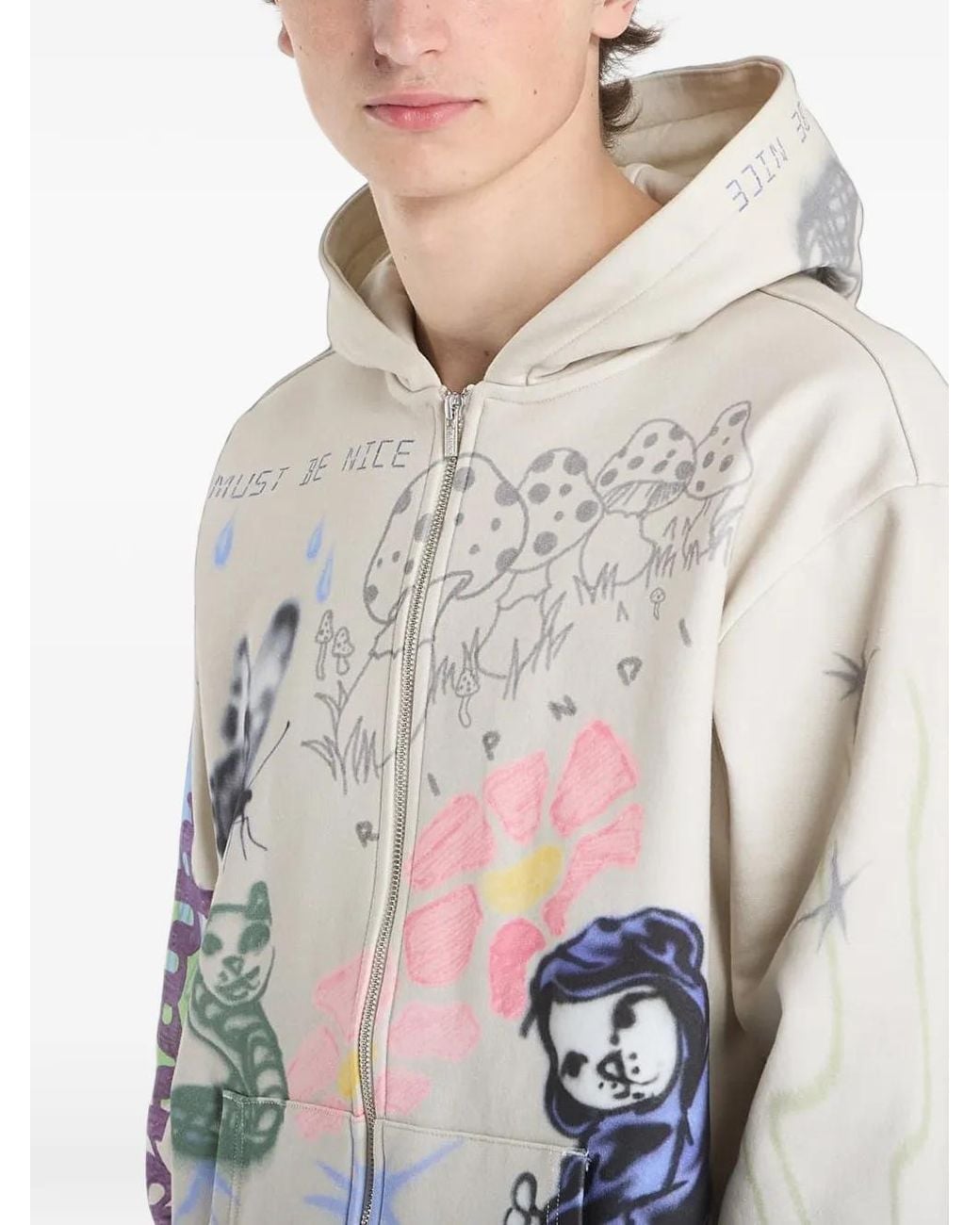 RIPNDIP White Goosebumps Graphic-Print Hoodie for men