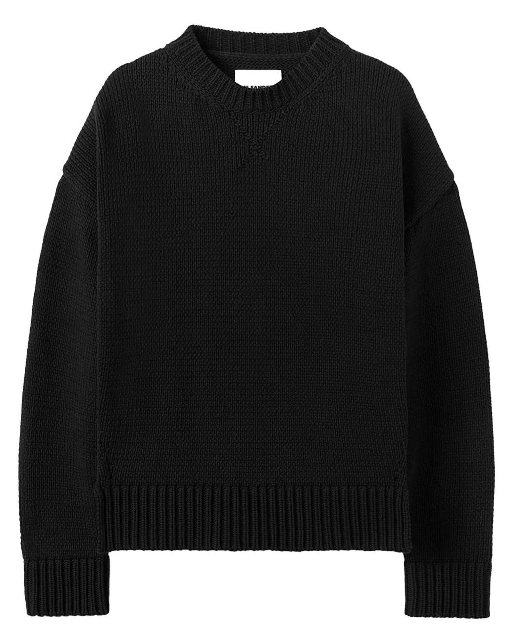 Jil Sander Black Crew-Neck Knitted Jumper for men
