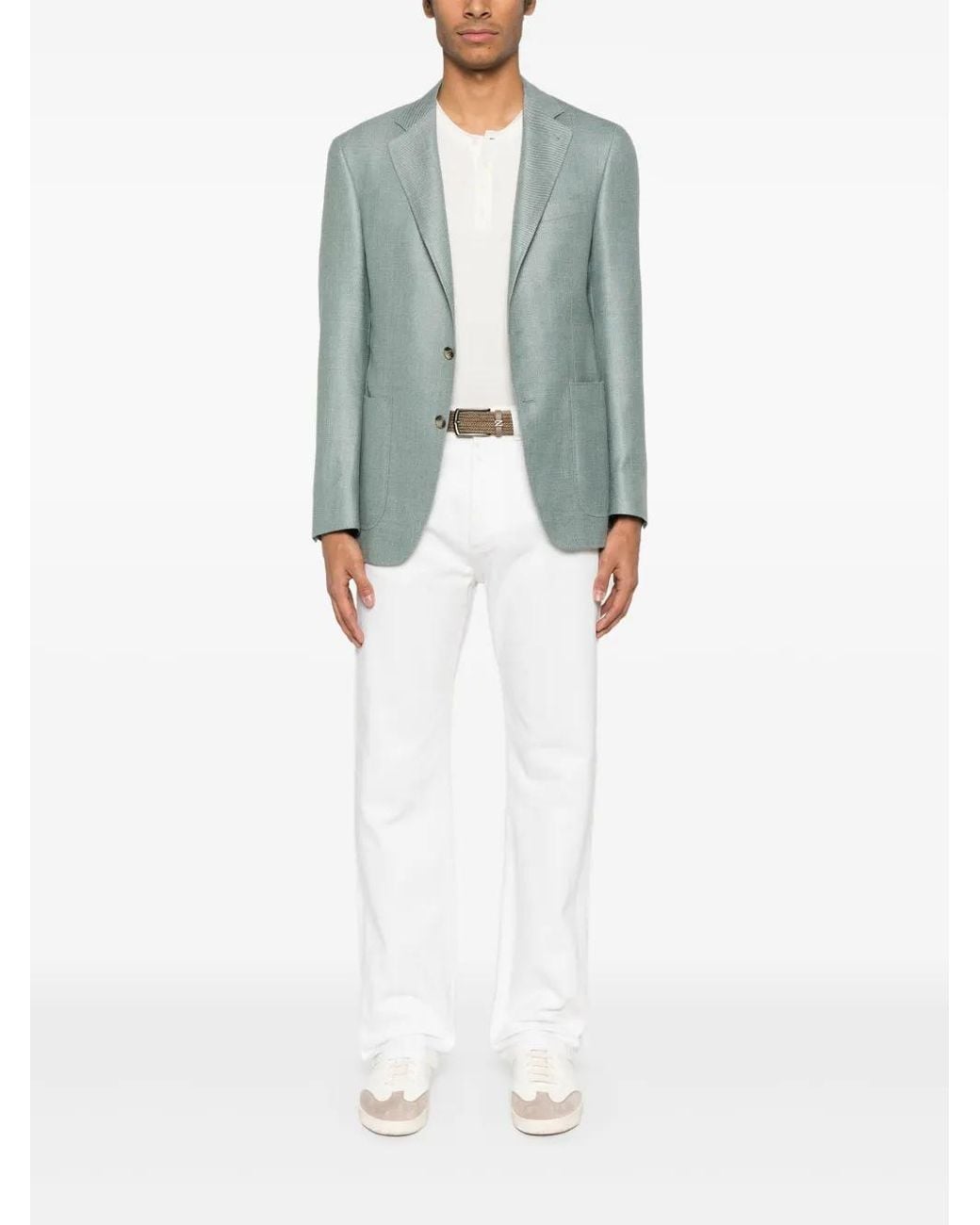 Canali Blue Interwoven Blazer for men