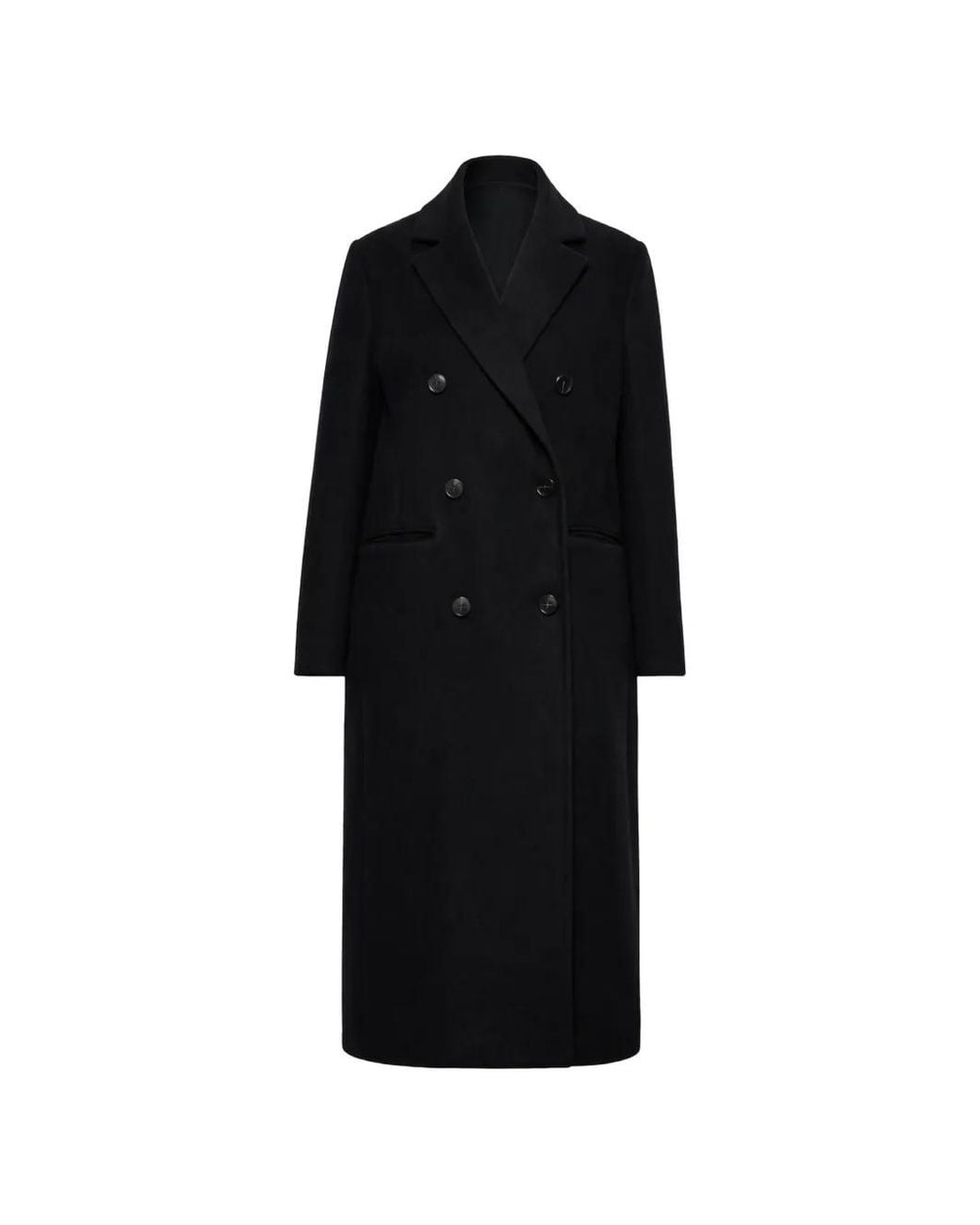 Reformation Black Lucas Double-Breasted Coat