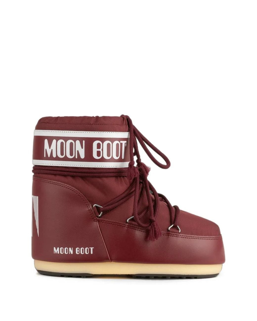 Moon Boot Red Icon Low Burgundy Nylon Boots