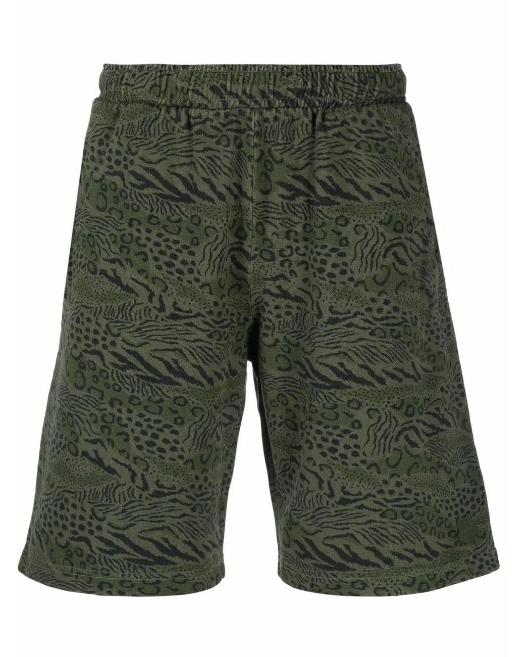 KENZO Green Animal Print Shorts for men