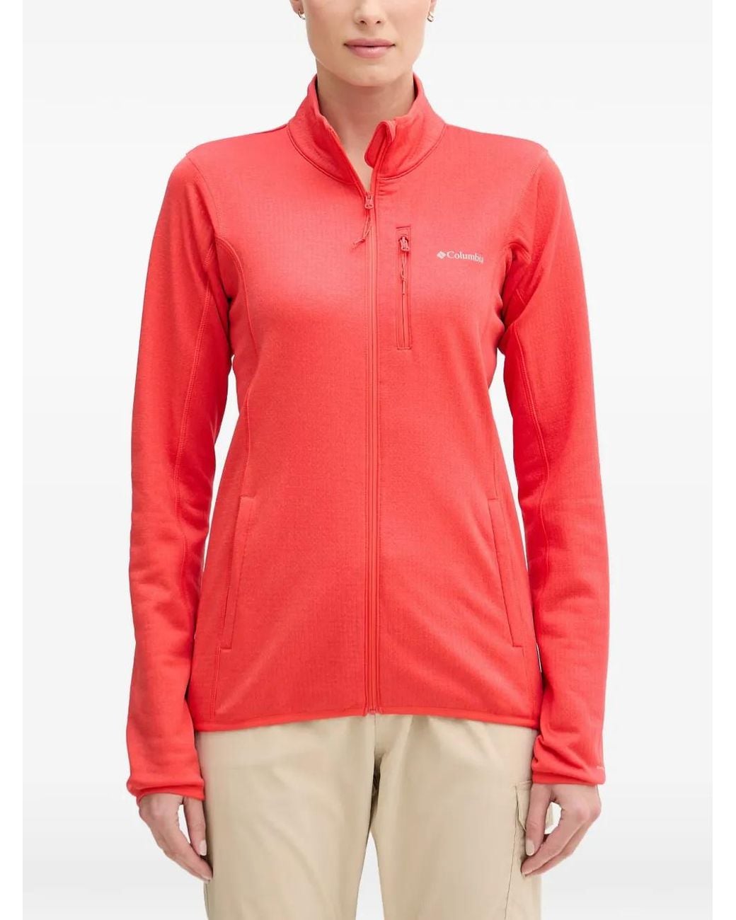 Columbia Red Essential Hike Zip-Up Sweatshirt