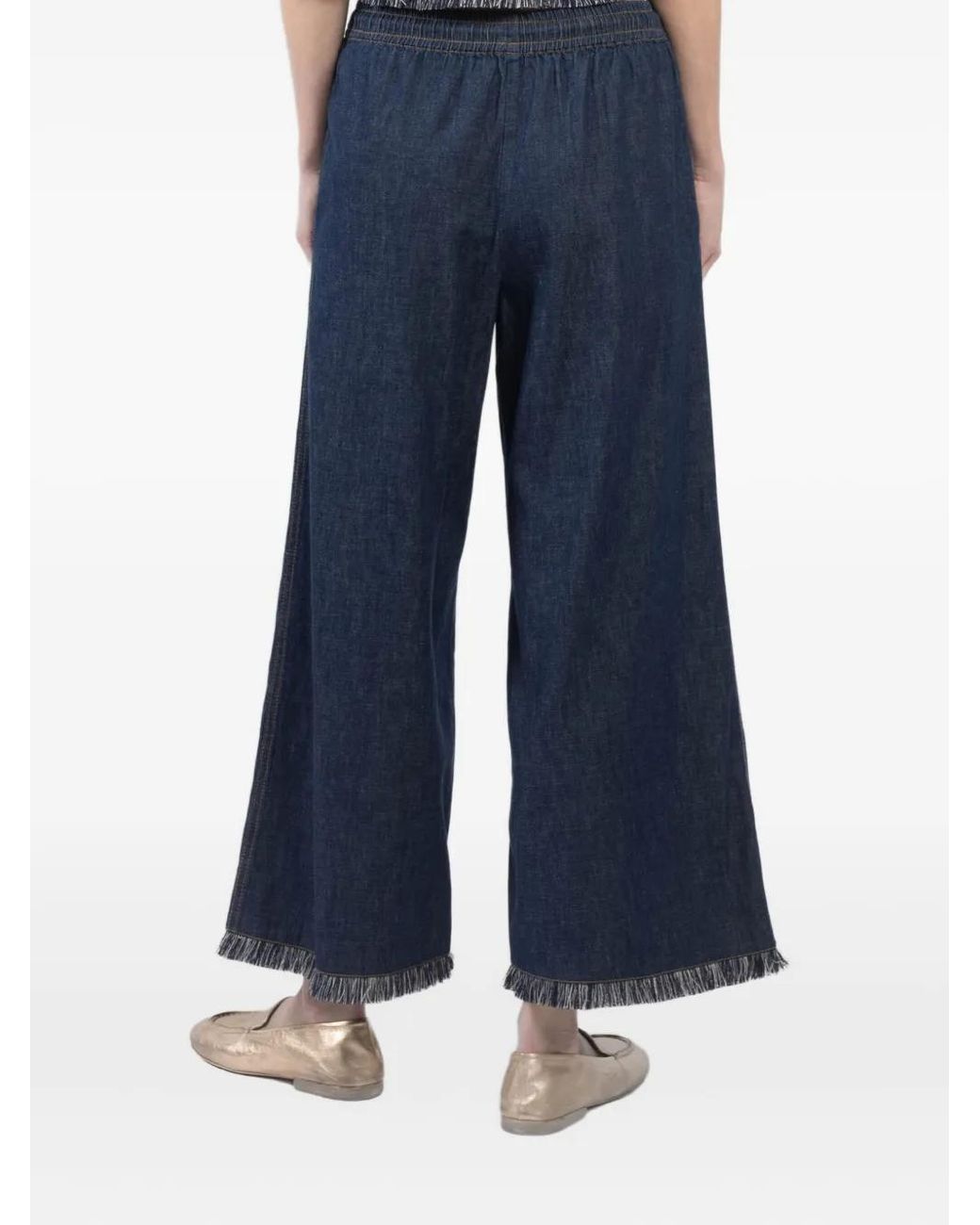 Zimmermann Blue Rhiannon Frayed-Hem Jeans