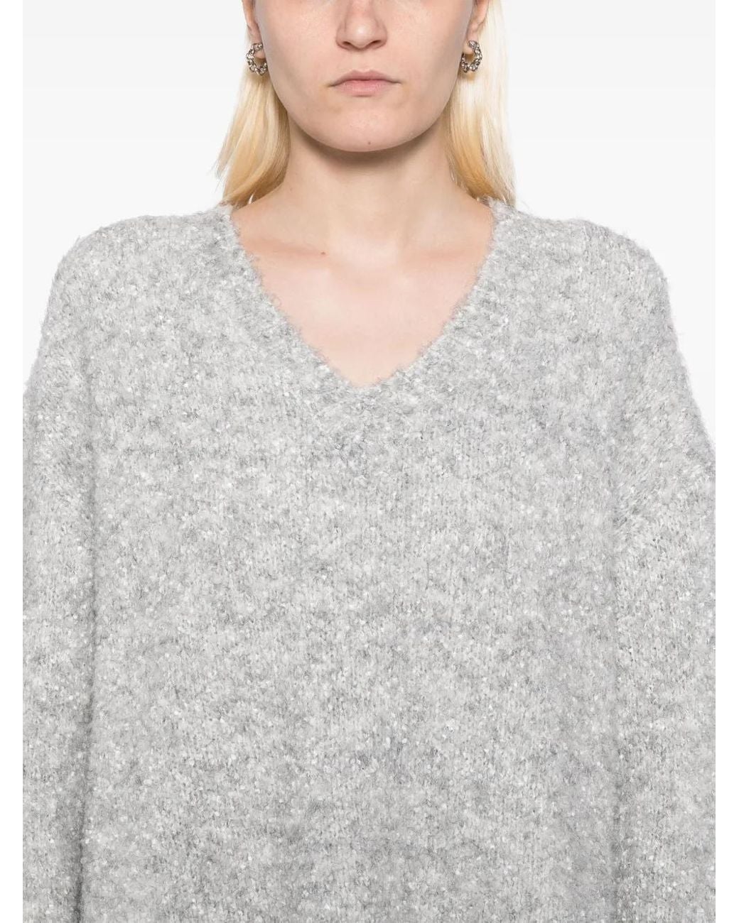 B+ AB Gray Pullover Mit V-Ausschnitt
