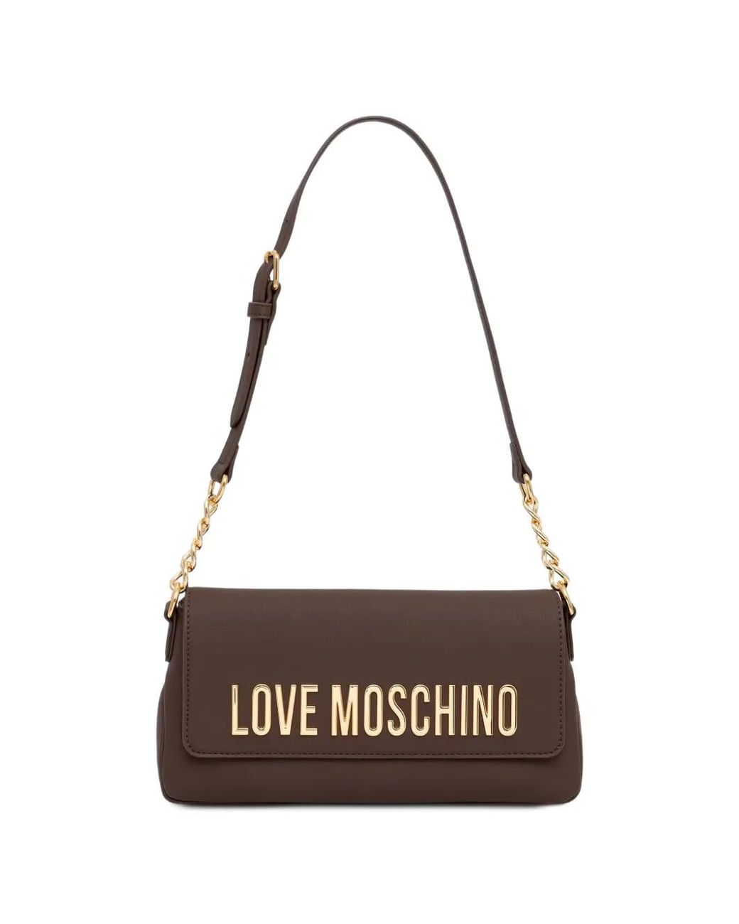 Love Moschino White Sac Porté Épaule À Plaque Logo