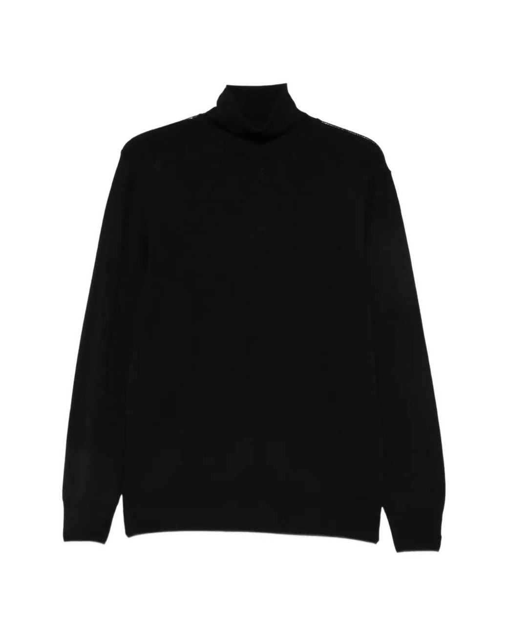 Canali Black Roll-Neck Wool Sweater for men