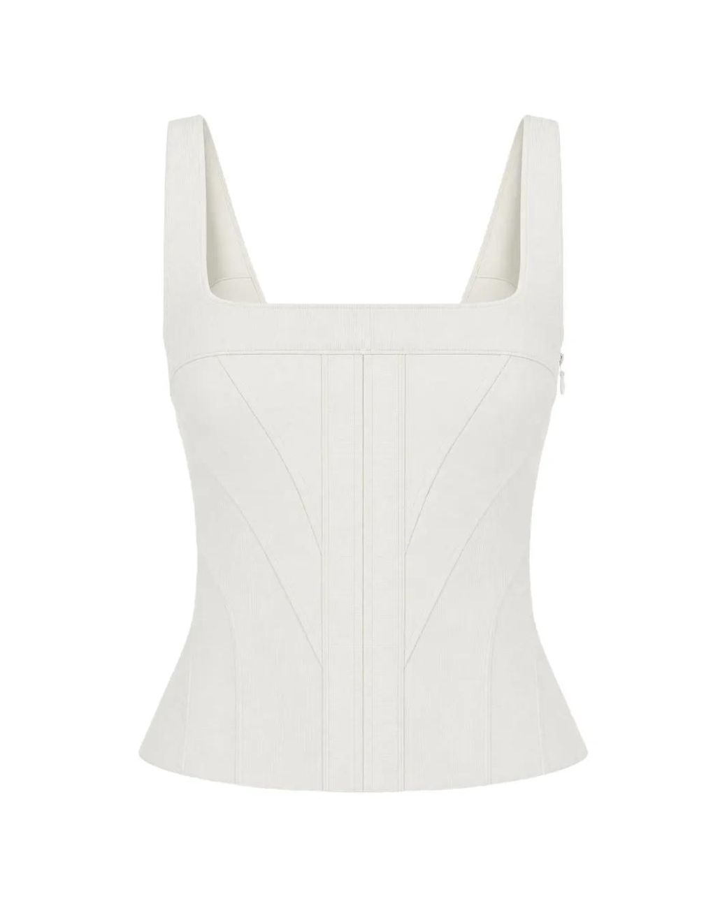 Giovanni bedin White Ribbed-Knit Panelled Top