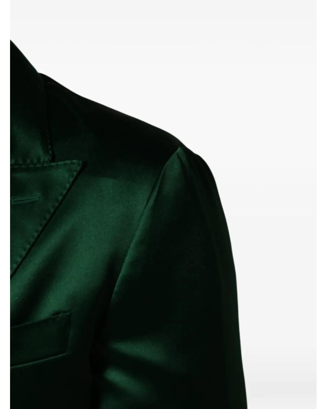 Dolce & Gabbana Green Double-Breasted Satin Blazer for men