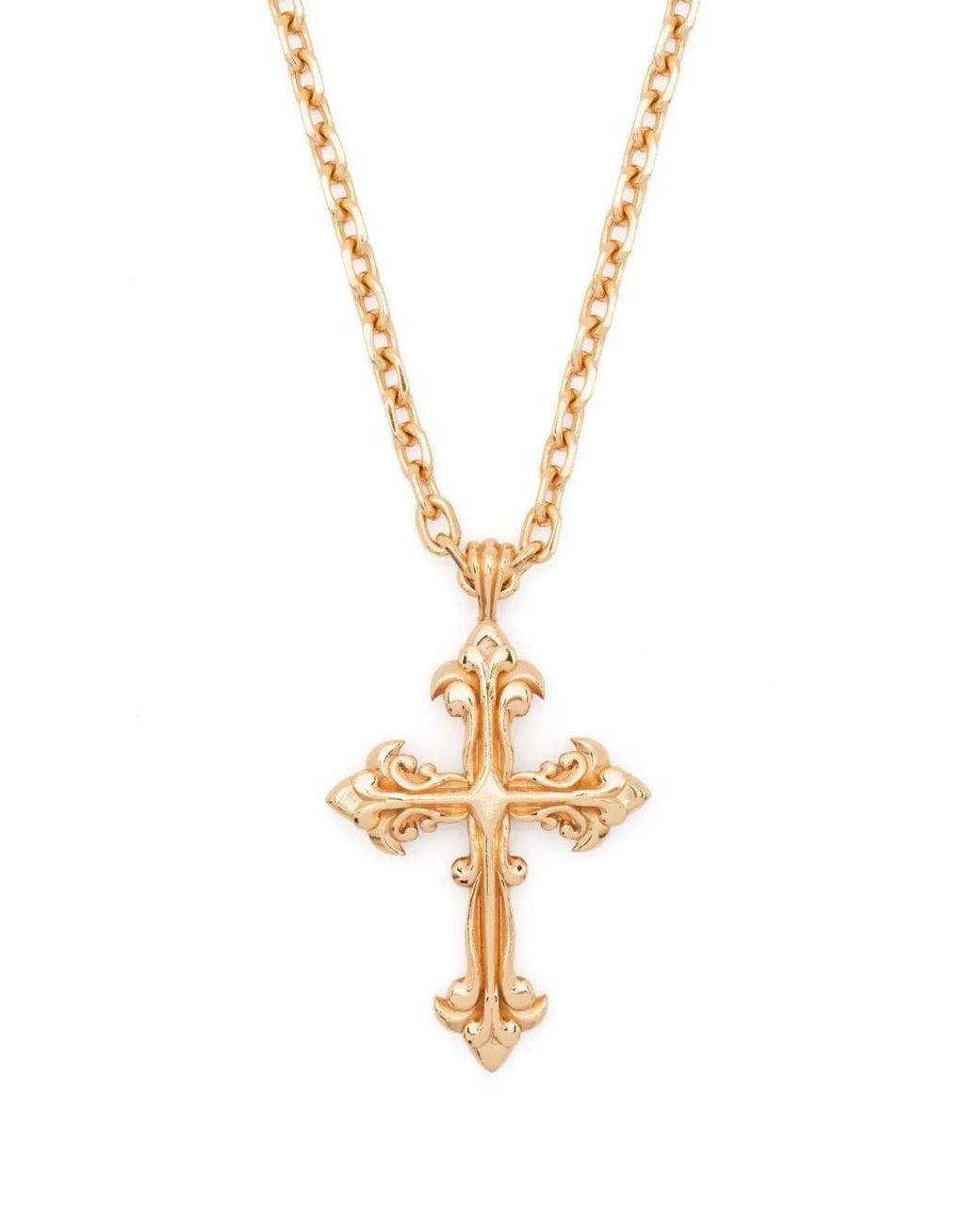 Emanuele Bicocchi Metallic Cross-Pendant Polished-Finish Necklace