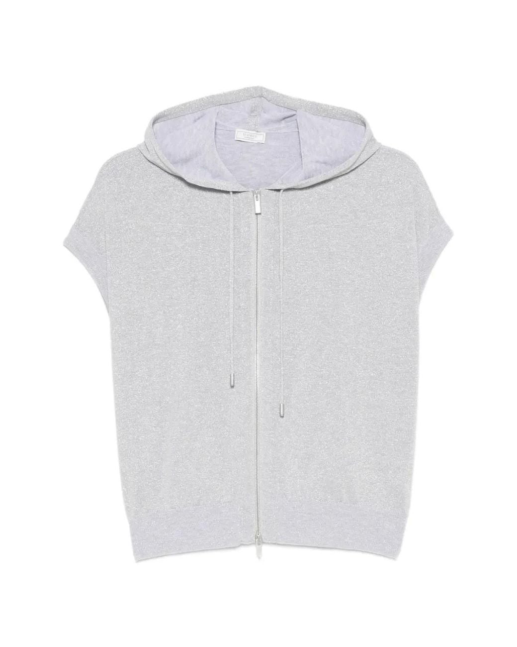Peserico White Cardigan Zippé À Mancherons