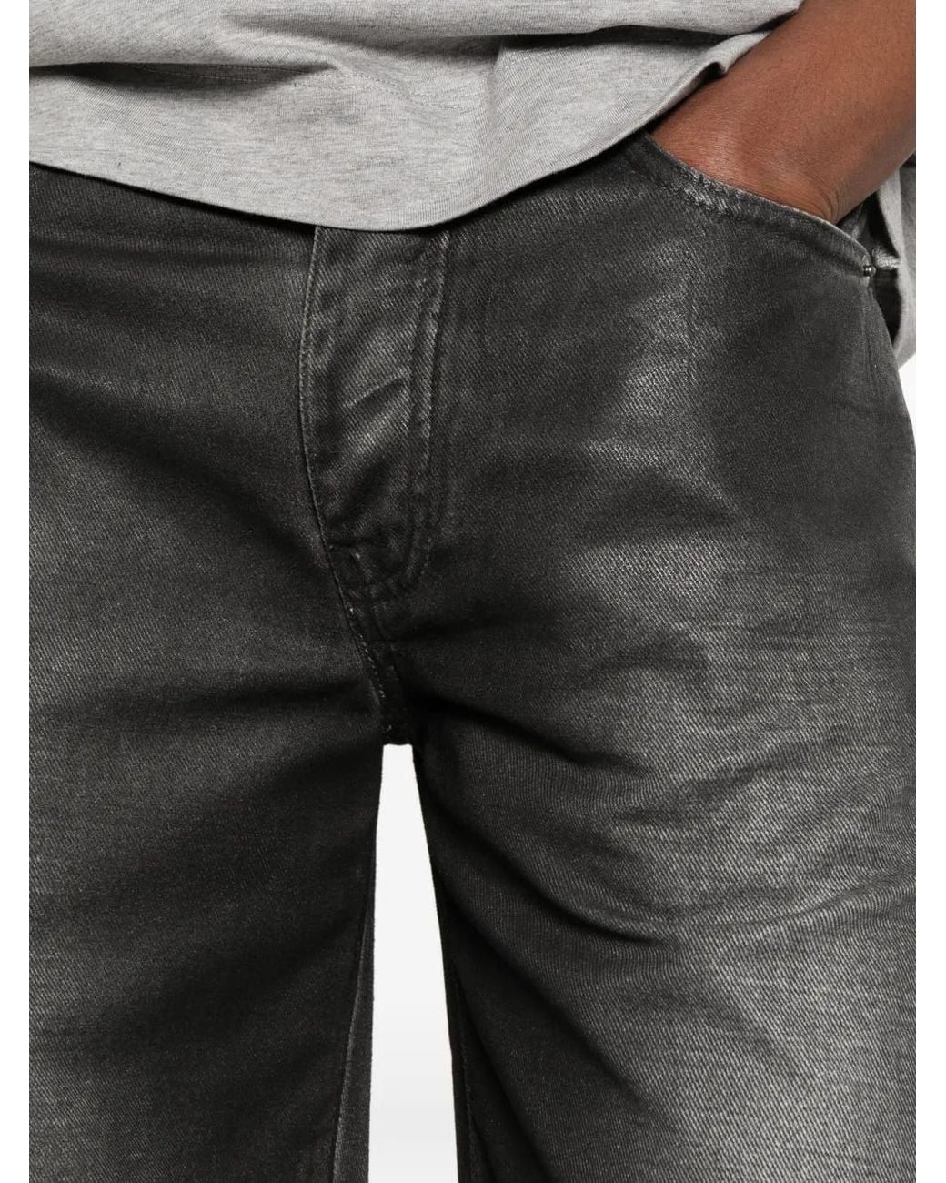Circus Hotel Black Coated Wide-Leg Jeans