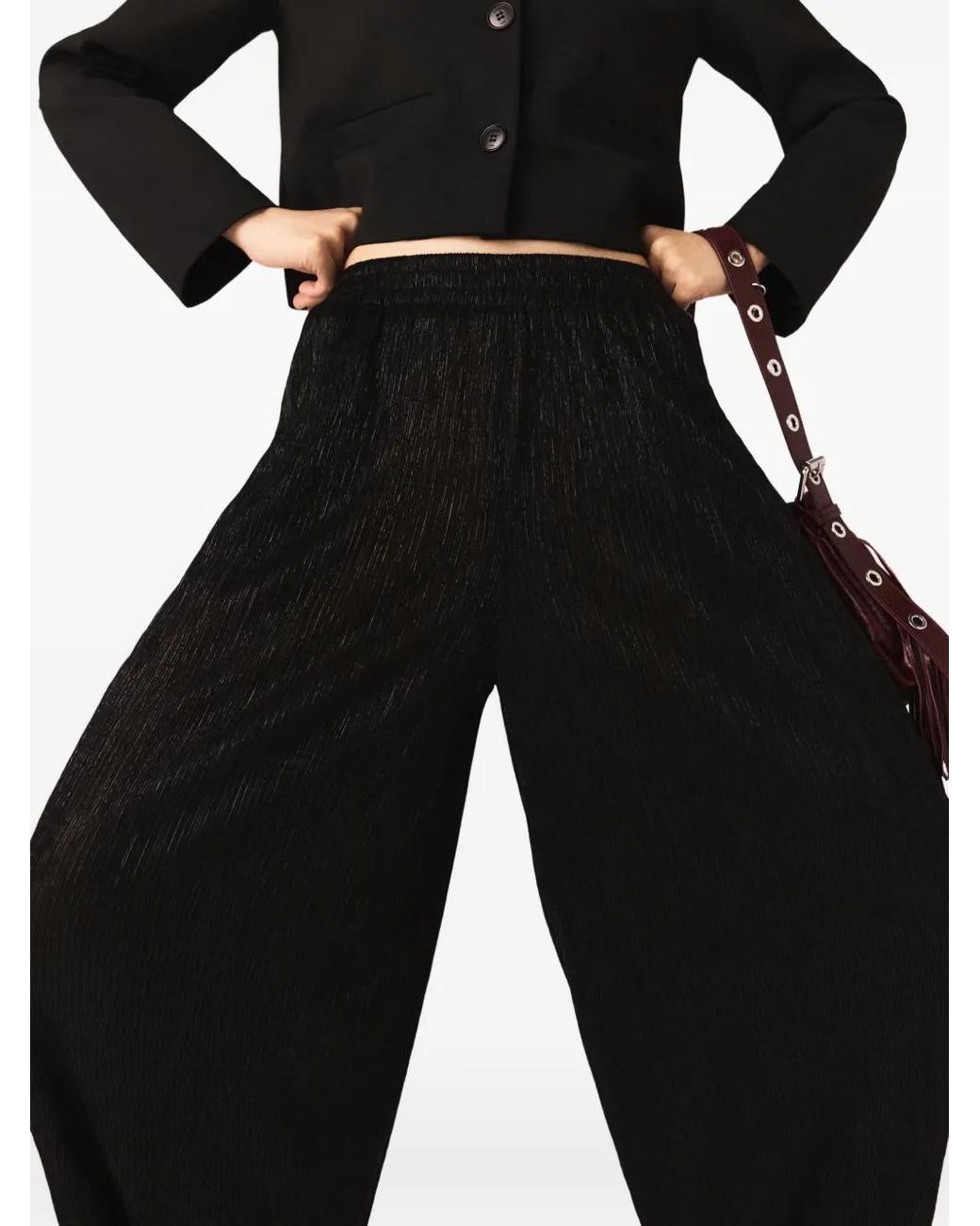 Maje White Metallic Trousers