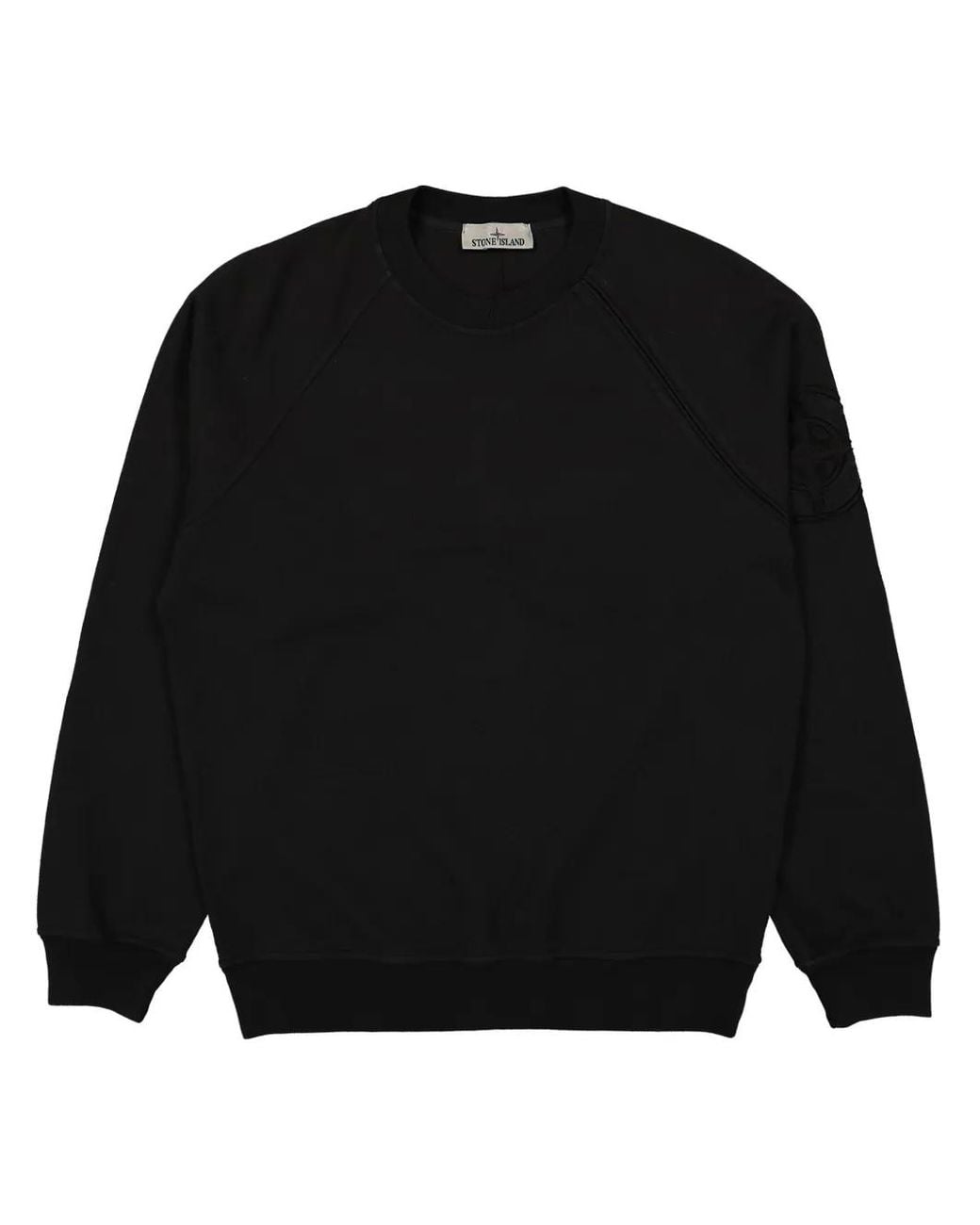 Stone Island Black Compass Cotton Sweatshirt for men