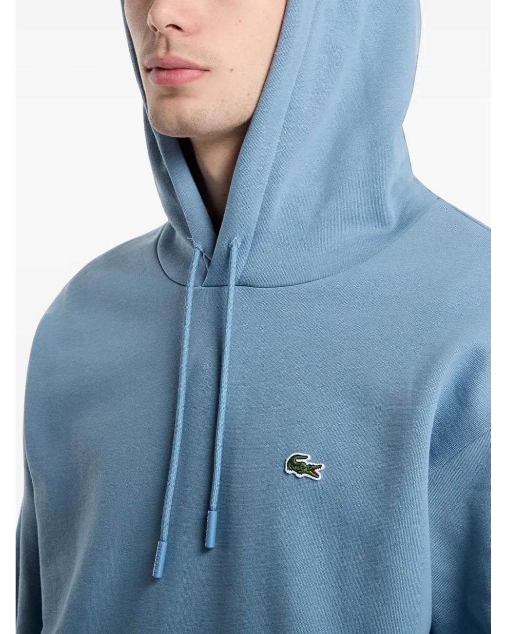 Lacoste Blue Fleece Hooded Sweatshirt for men