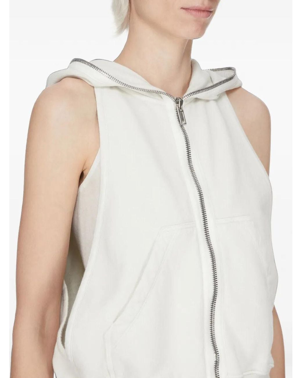 Rick Owens White Drkshdw Zip-Up Sweatshirt