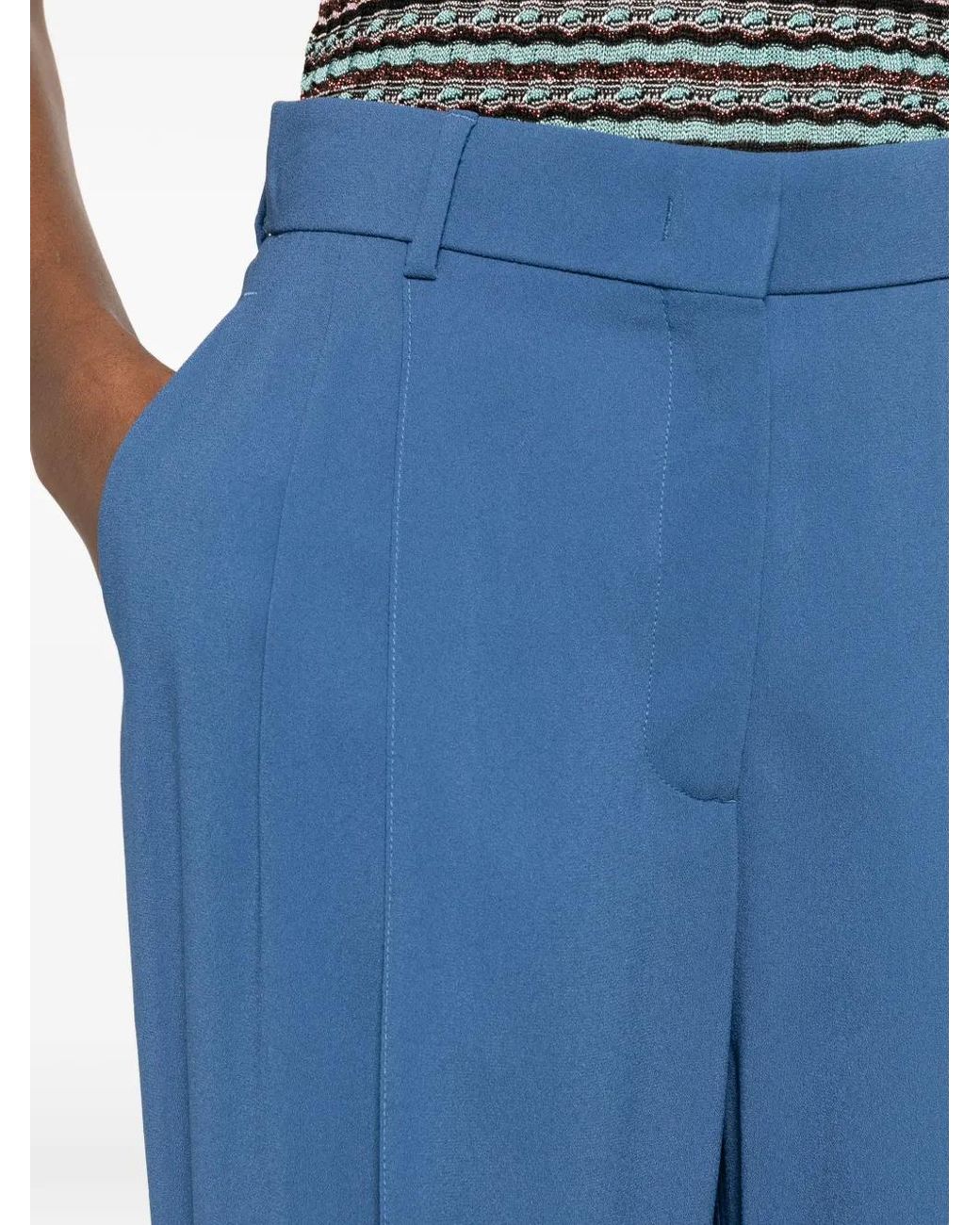 Missoni Blue Pantalon Palazzo À Design Plissé