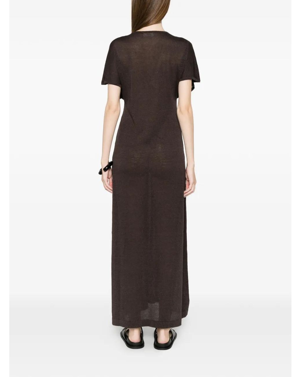 P.A.R.O.S.H. Black Cut-Out Maxi Dress