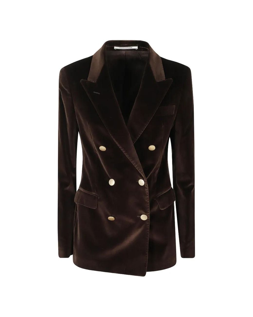 Tagliatore Black Double-Breasted Velvet Blazer