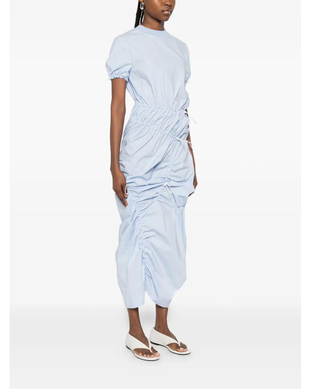 Moschino Blue Gathered Midi Dress