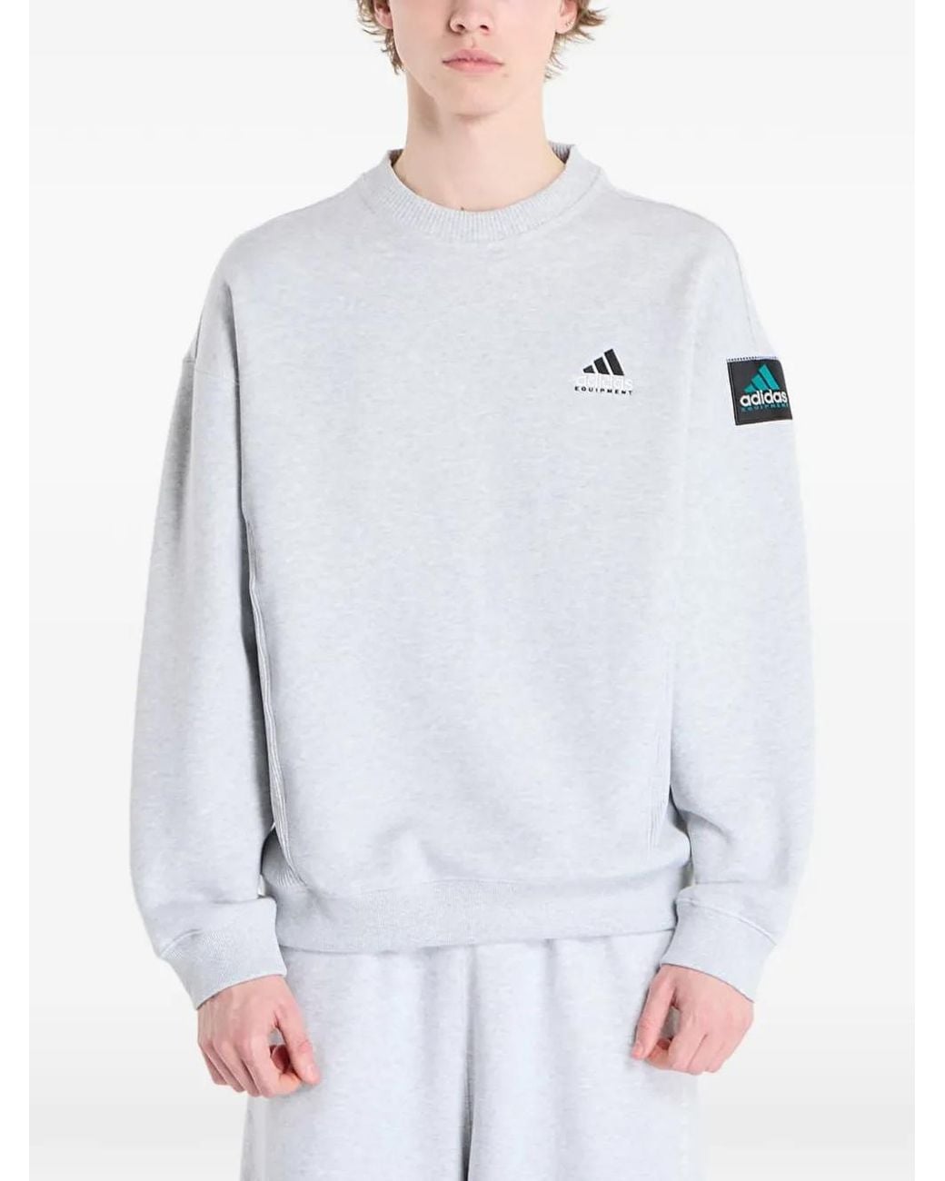 Adidas Blue Logo-Detail Sweatshirt for men