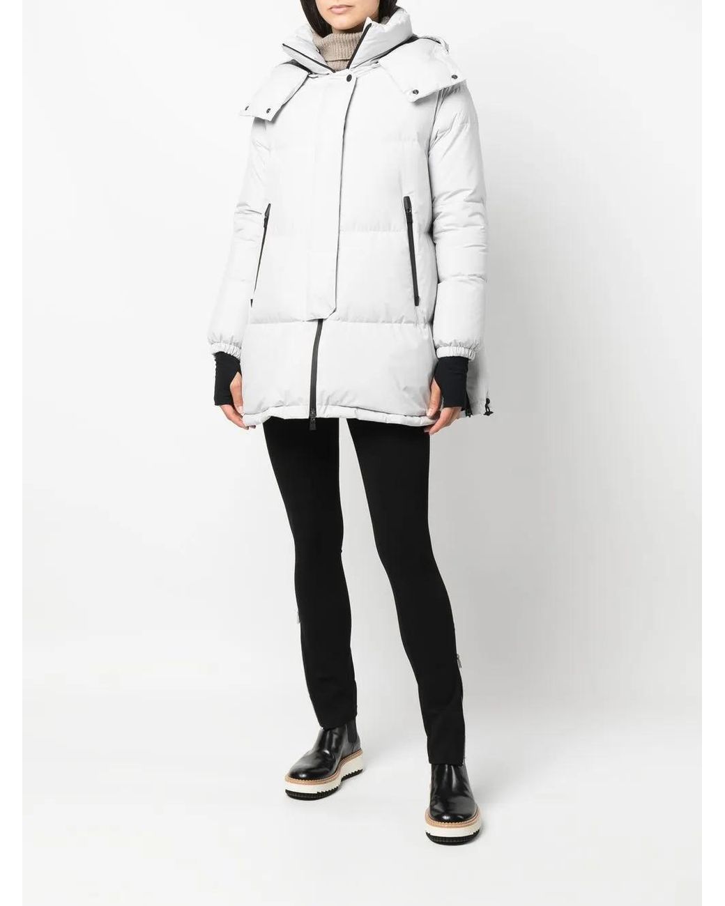 Herno White Hooded Feather-Down Padded Coat