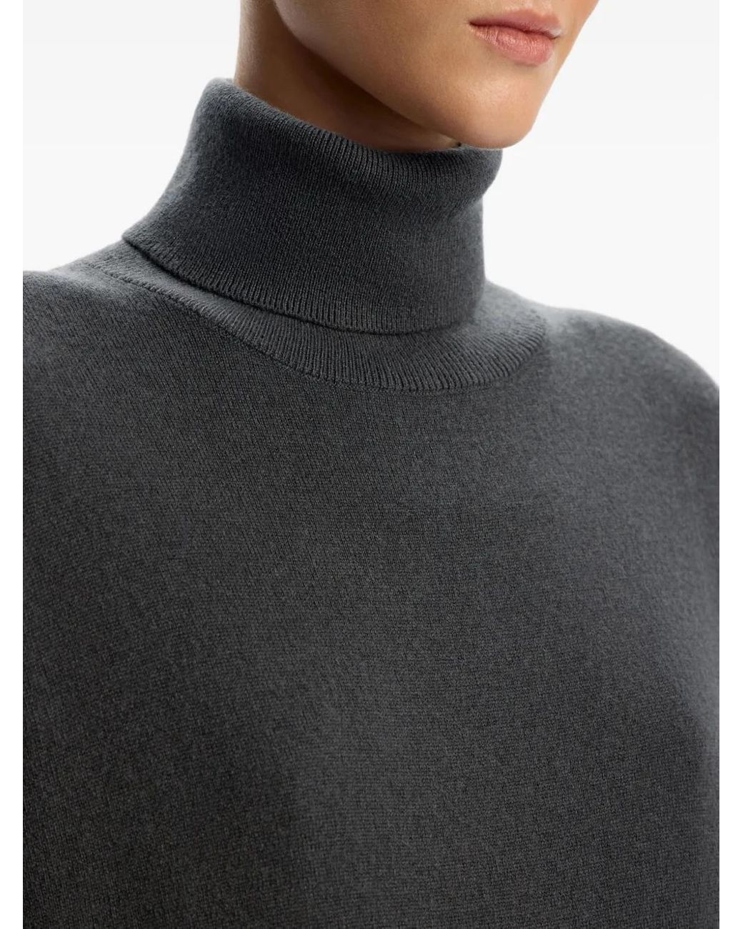 12 STOREEZ Gray Turtleneck Merino-Wool Sweater