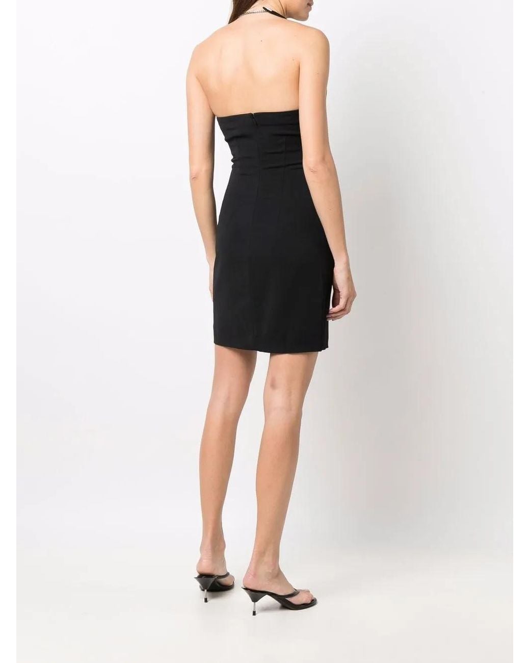 Coperni Black Chain-Link Detail Halterneck Dress