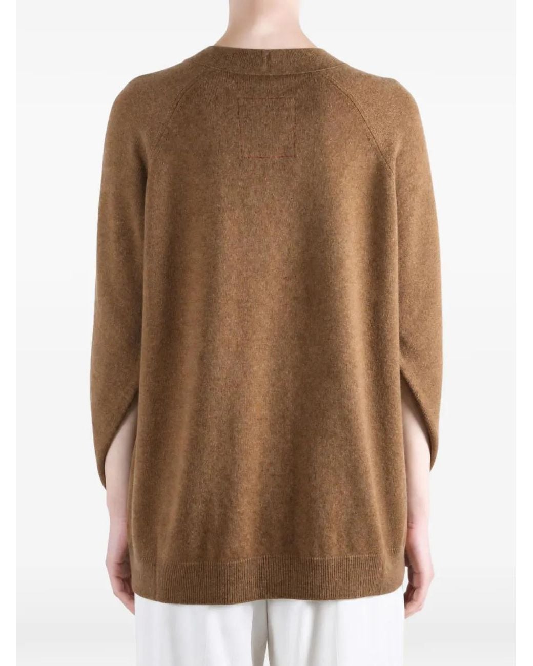 Uma Wang Natural Wrap-Detail V-Neck Cardigan