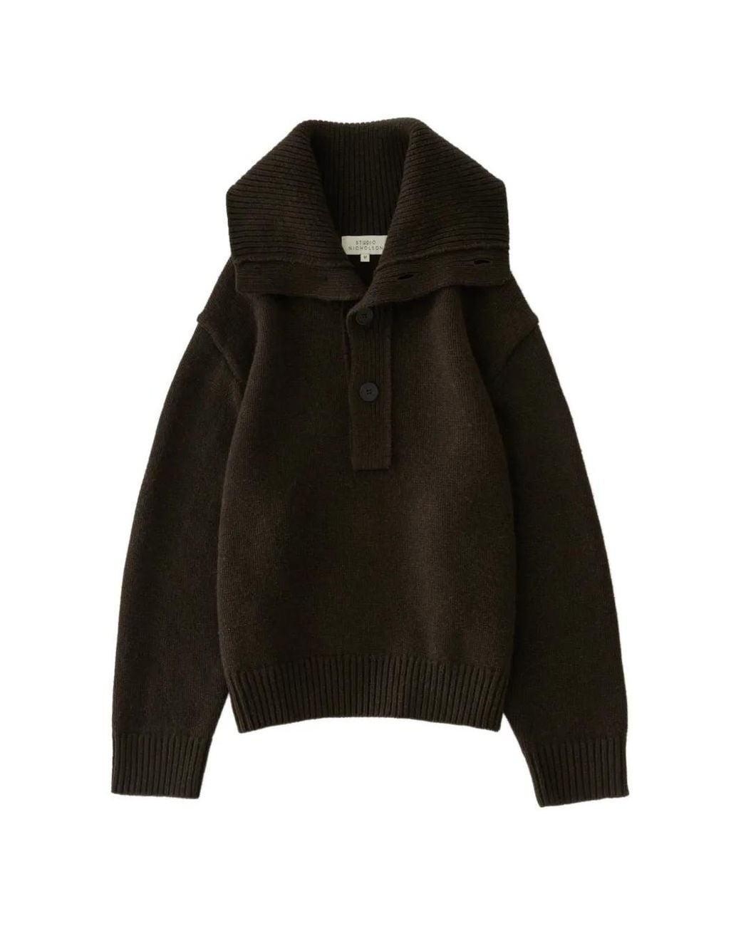 Studio Nicholson Black Pull Orena Boutonné for men